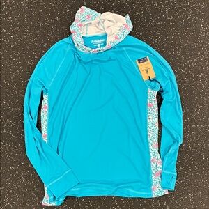 Chubbies Lightweight Teal Long Sleeve Shirt with Floral Accents